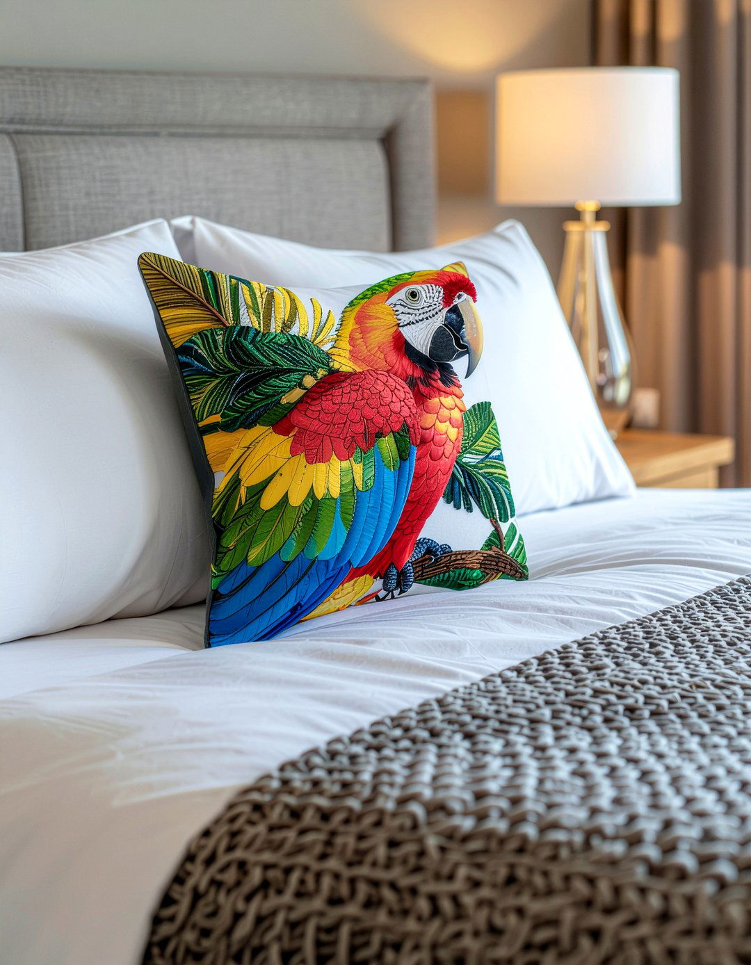 Parrot Accent Pillow - 30 bird bedroom ideas