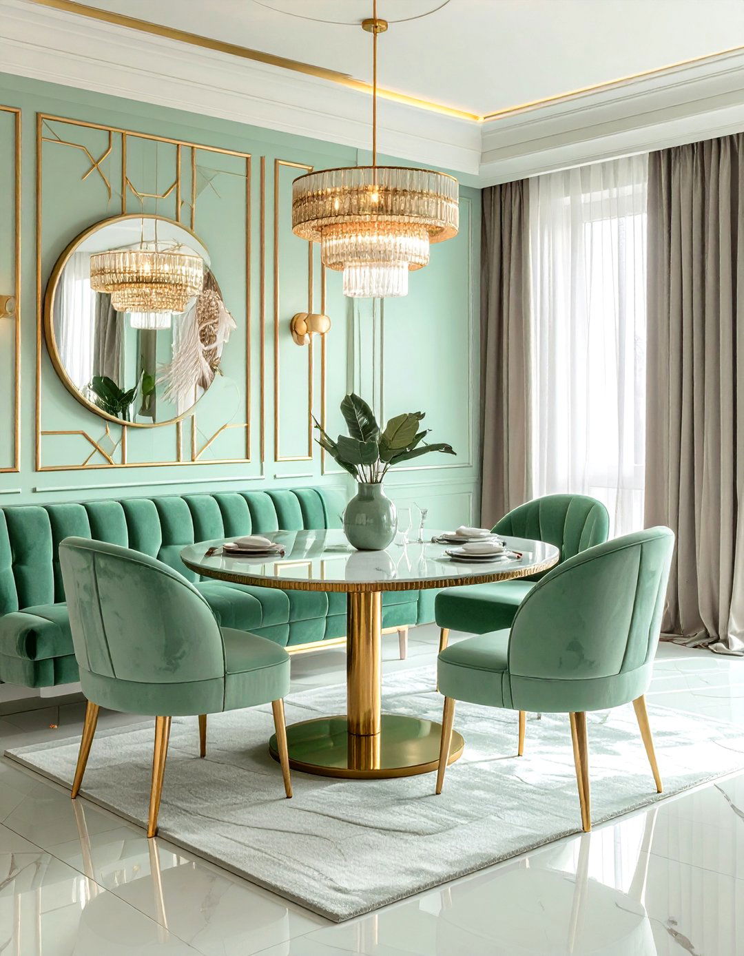 Pastel Art Deco Dining Room - 30 pastel dining room ideas
