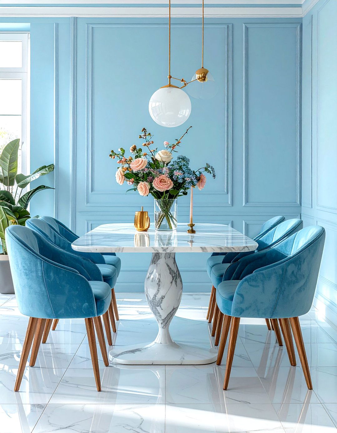 Pastel Blue Dining Room - 30 light blue dining room ideas