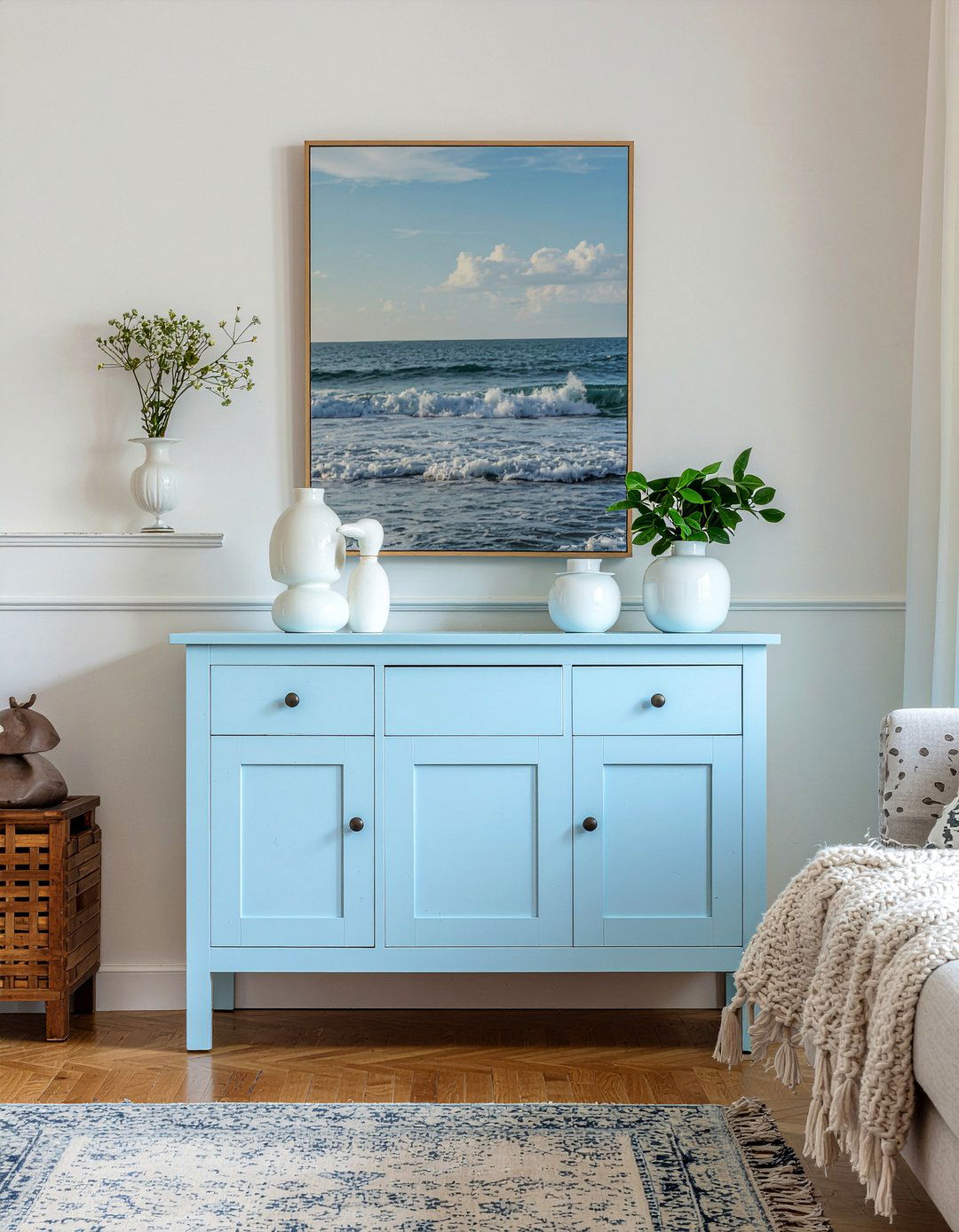 Pastel Blue Furniture - 30 shabby chic living room ideas