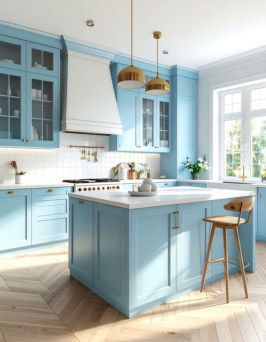 Pastel Blue Kitchen - 30 blue and white kitchen ideas