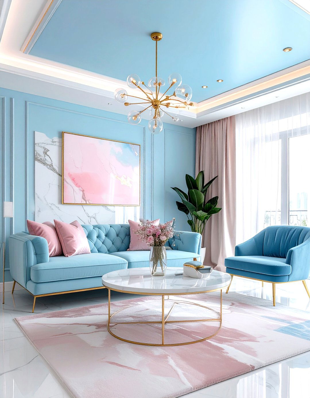 Pastel Blue Living Room Ceiling - 30 living room blue ceiling ideas