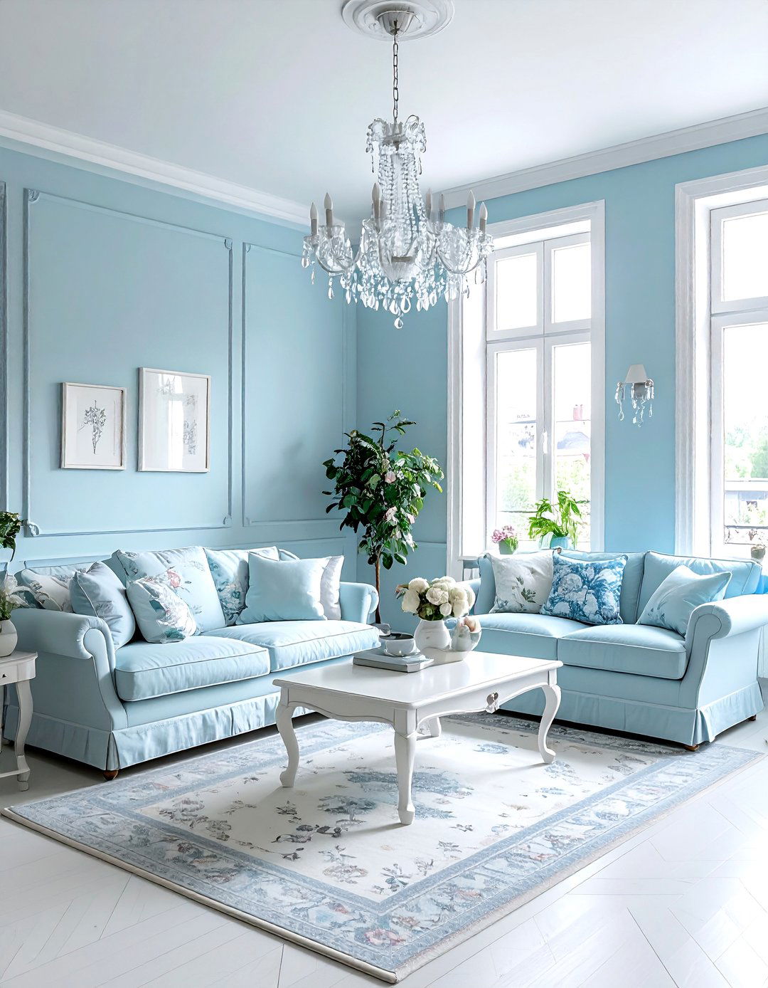 Pastel Blue Living Room - 30 blue living room design ideas