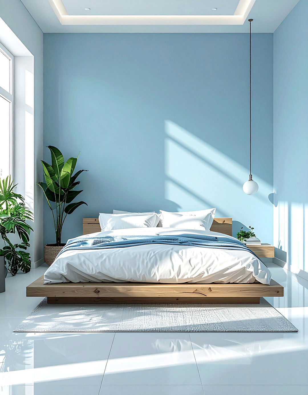Pastel Blue Minimalist Bedroom - 30 cool blue bedroom ideas