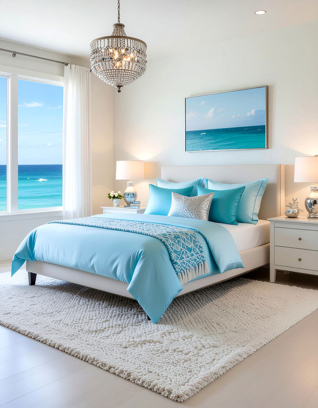 Pastel Blue Satin Decor - 30 satin bedroom ideas