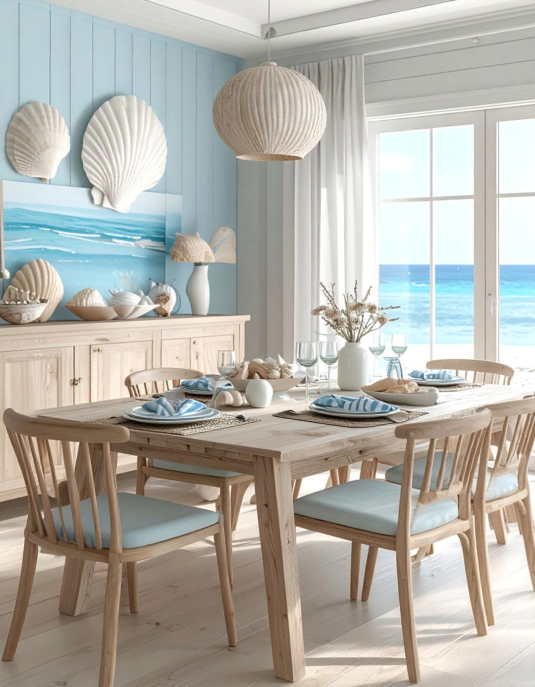 Pastel Coastal Dining Room - 30 pastel dining room ideas
