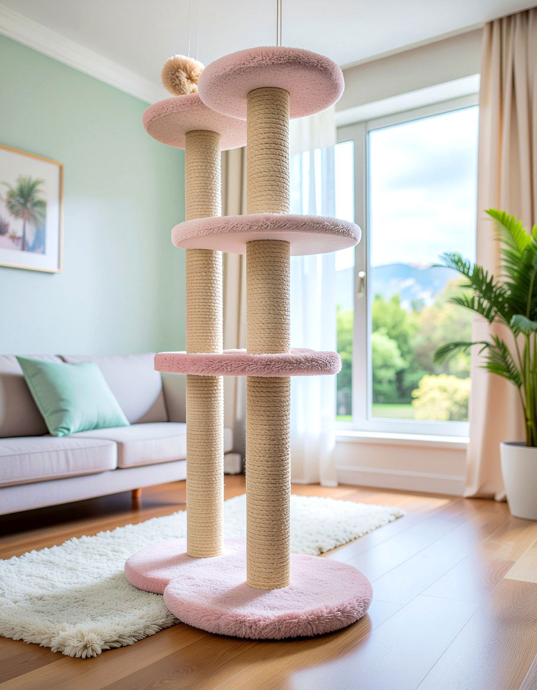 Pastel Color Cat Tree - 30 cat tree living room ideas