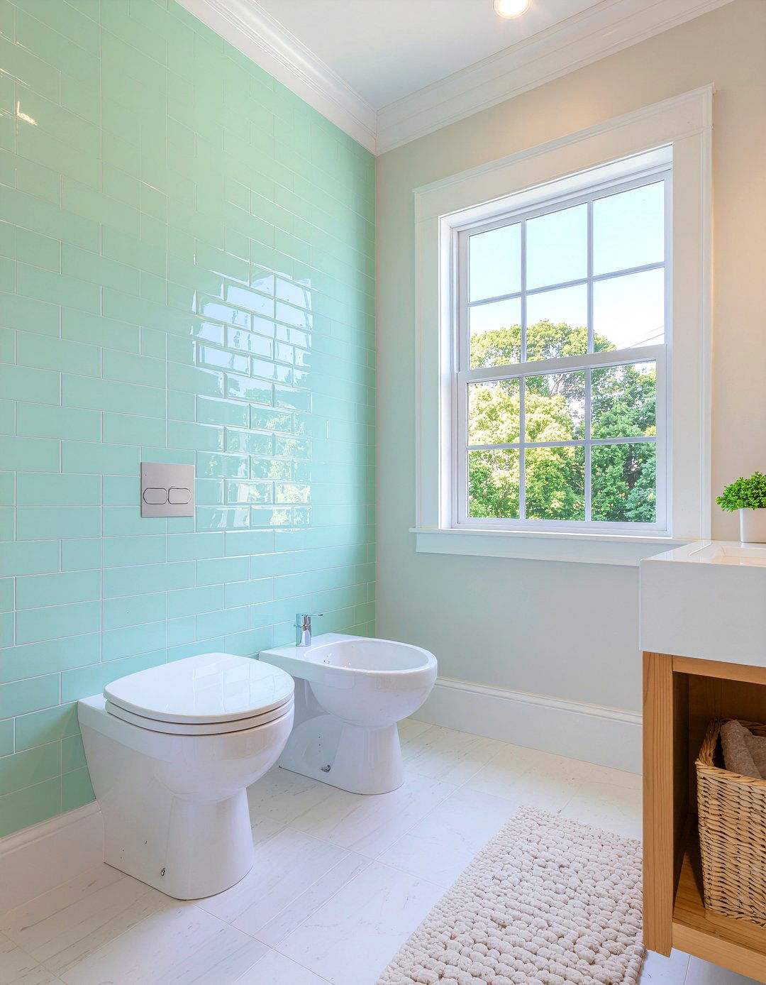 Pastel Fan Tile Bathroom - 30 scalloped tile bathroom ideas
