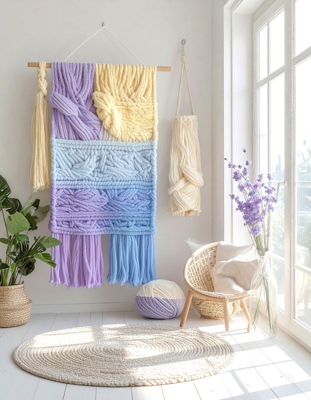 Pastel Fiber Art - 30 woven wall hanging ideas