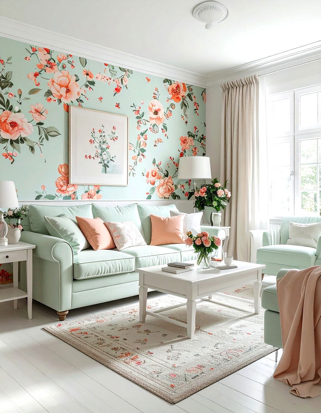 Pastel Floral Wallpaper - 30 living room floral wallpapers