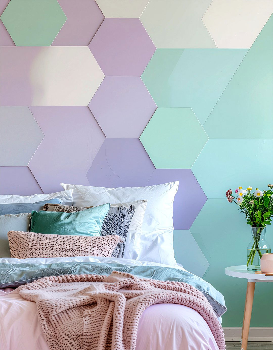 Pastel Geometric Wallpaper - 30 bedroom removable wallpapers