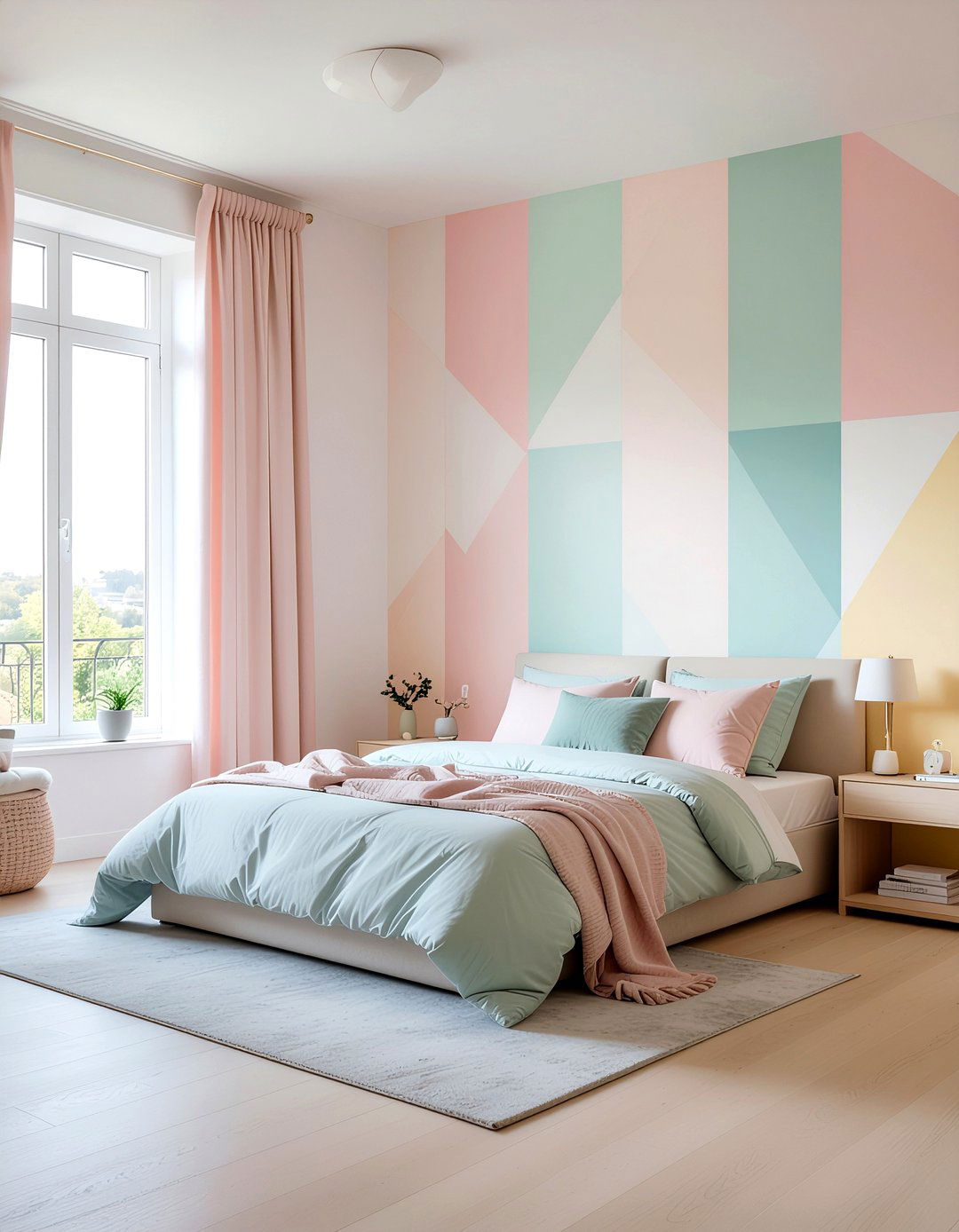 Pastel Geometric Wallpaper - 30 bedroom geometric wallpapers