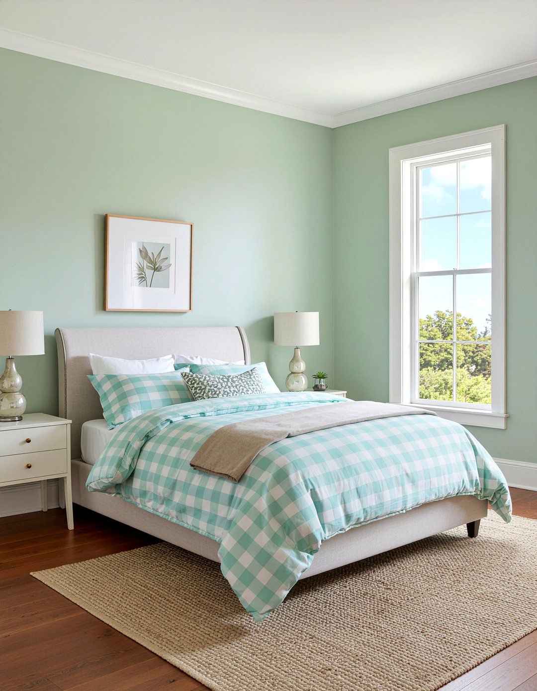 Pastel Gingham Bedding - 30 pastel bedroom ideas