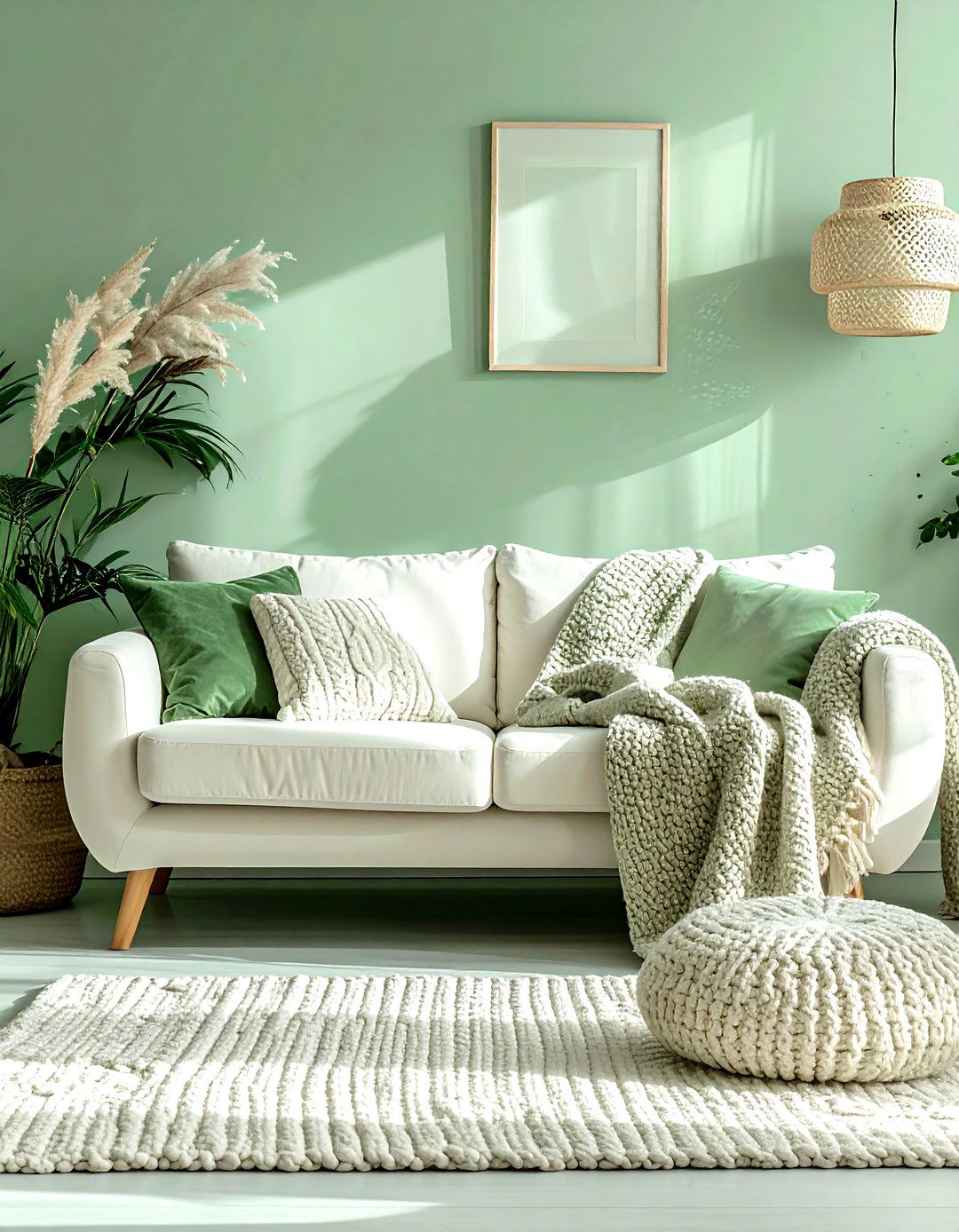 Pastel Green Nordic Interior - 30 scandinavian green living room ideas