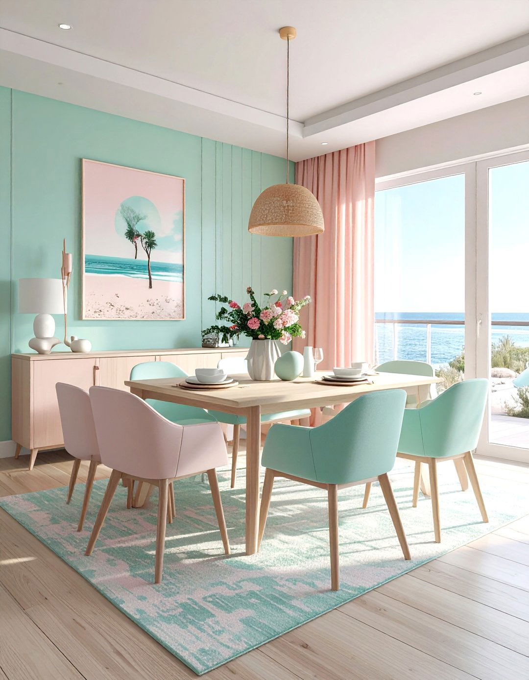 Pastel Interior Theme - 30 Palm Beach dining room ideas