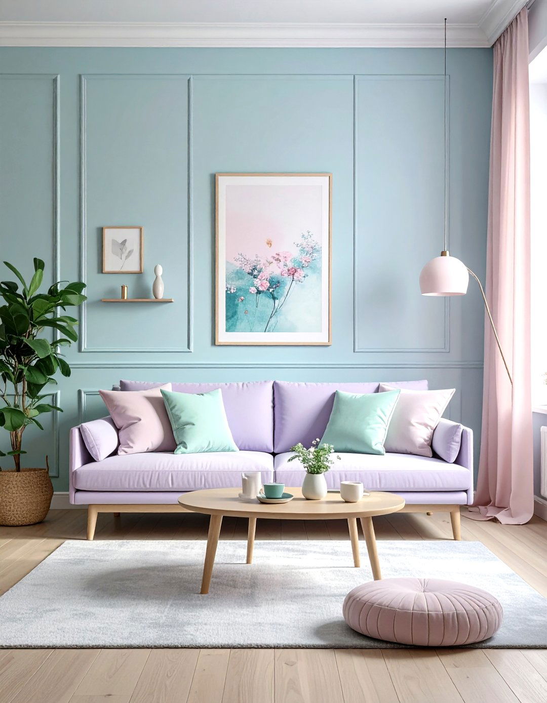 Pastel Living Room - 30 romantic decor ideas