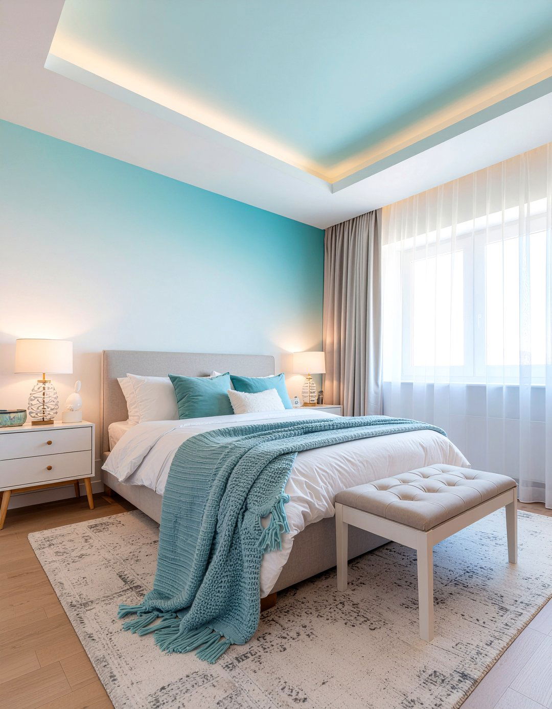 Pastel Ombre Ceiling Wallpaper - 30 bedroom ceiling wallpapers