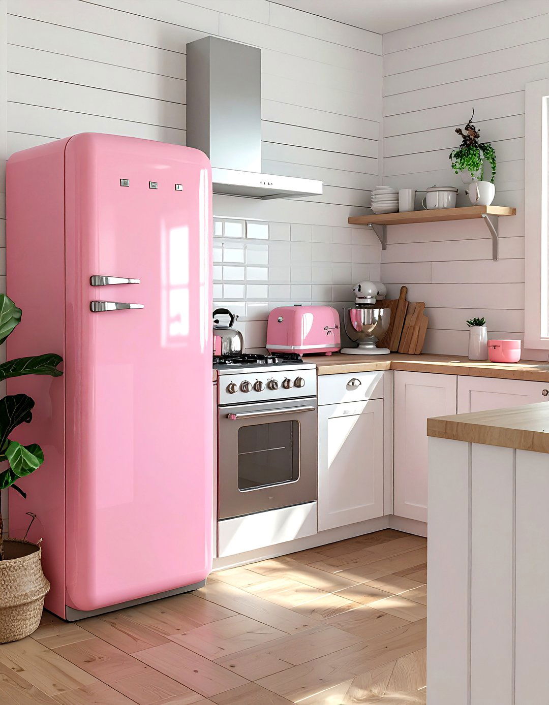 Pastel Pink Retro Appliances - 30 pink kitchen ideas