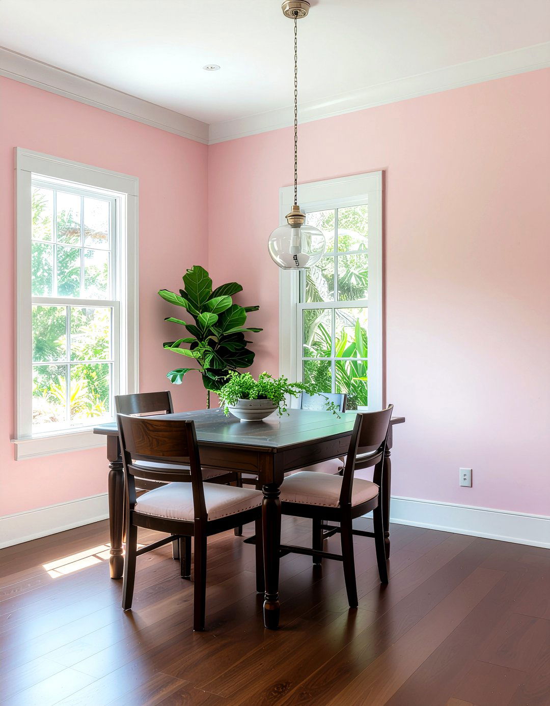 Pastel Pink Walls - 30 Caribbean dining room ideas
