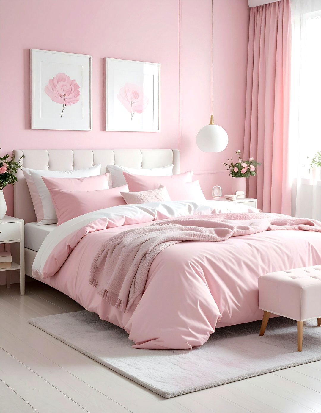 Pastel Pink and White Bedroom - 30 pink and white bedroom ideas