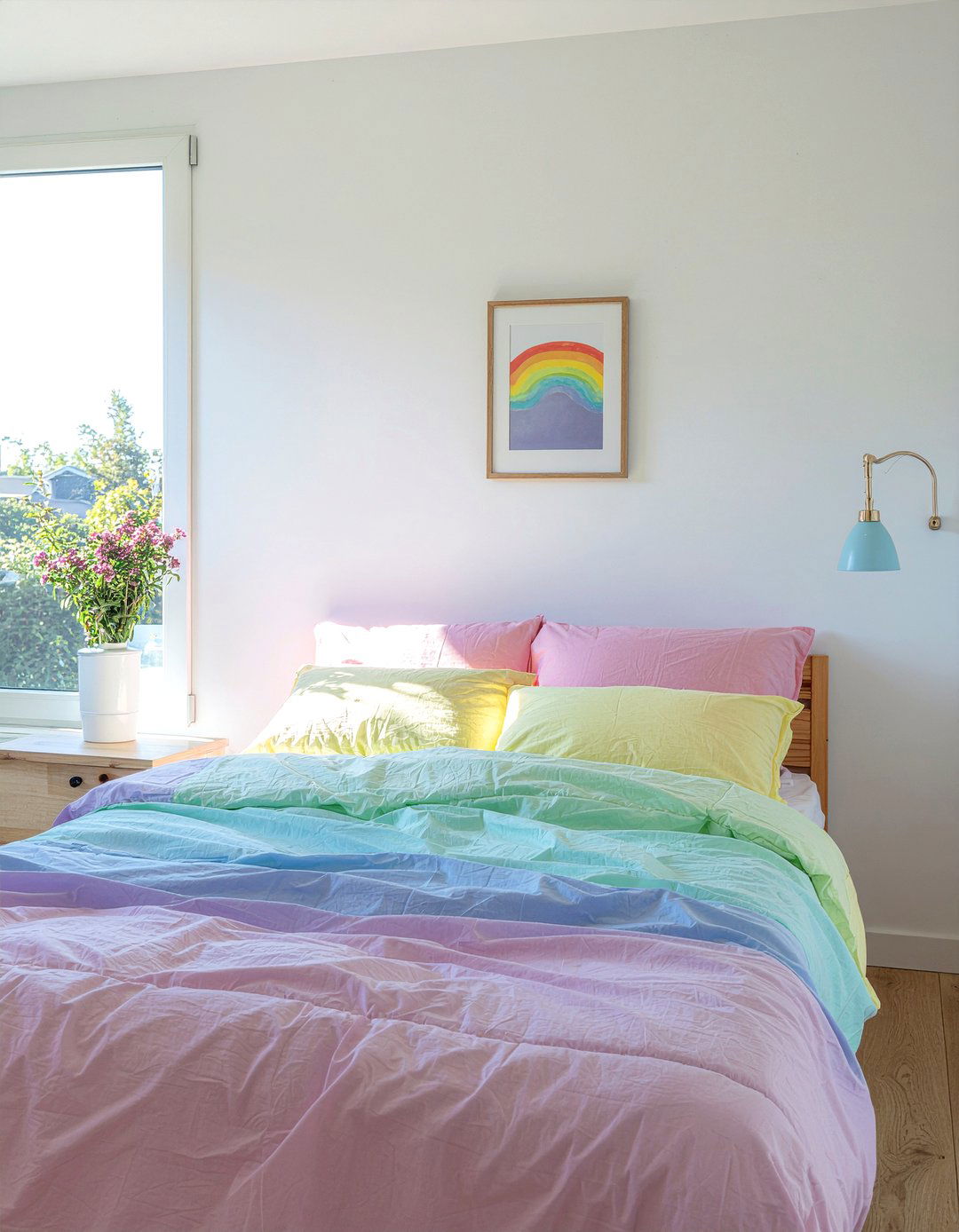Pastel Rainbow Bedding - 30 pastel bedroom ideas