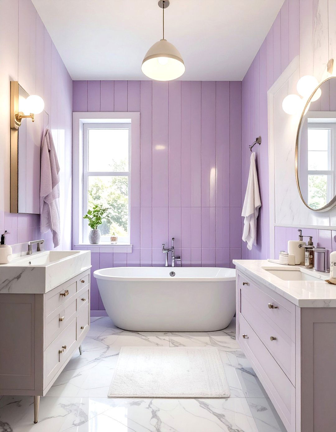 Pastel Subway Tile Bathroom - 30 vertical subway tile bathroom ideas