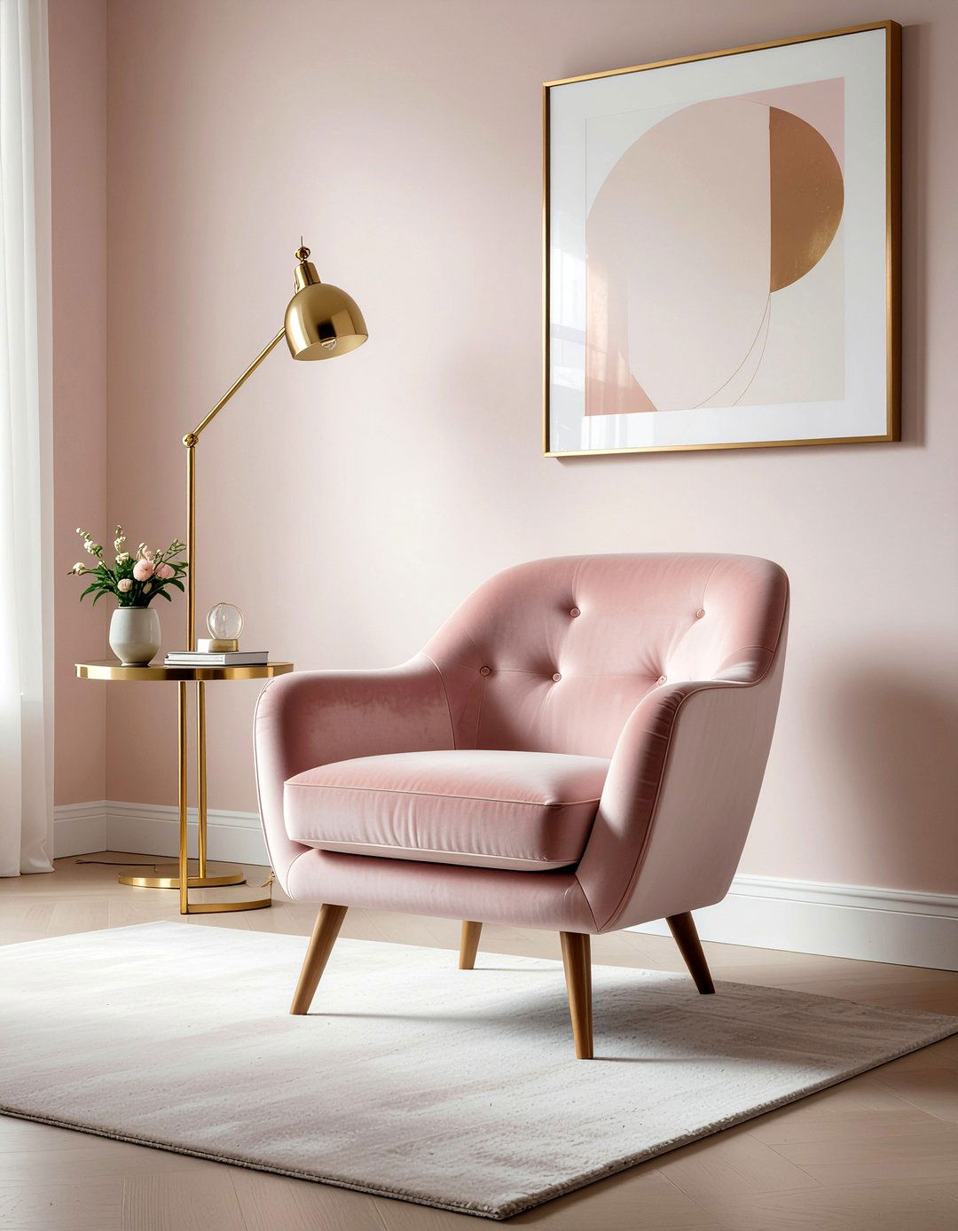 Pastel Velvet Chair - 30 pastel bedroom ideas