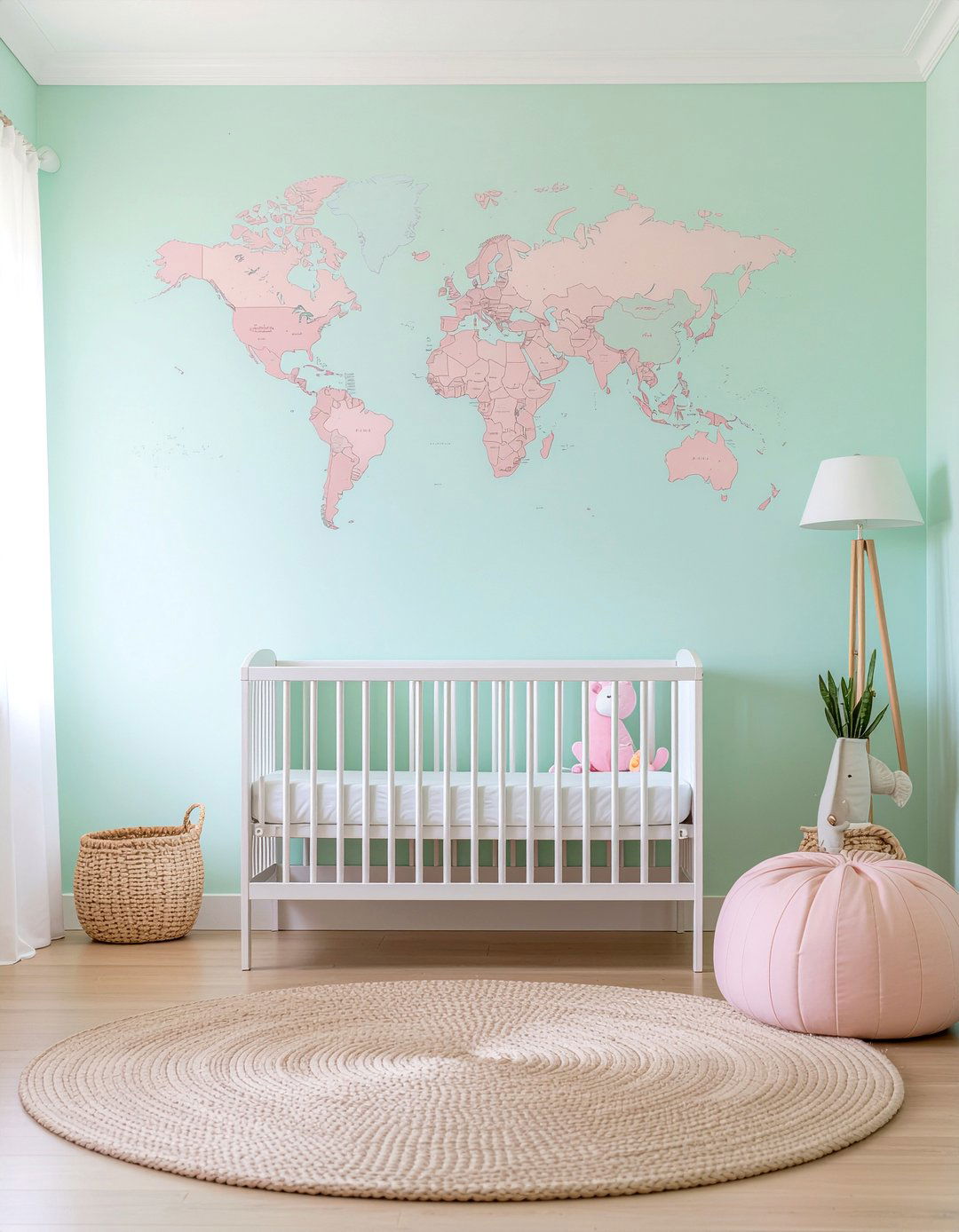 Pastel World Map For Nursery - 30 world map bedroom ideas