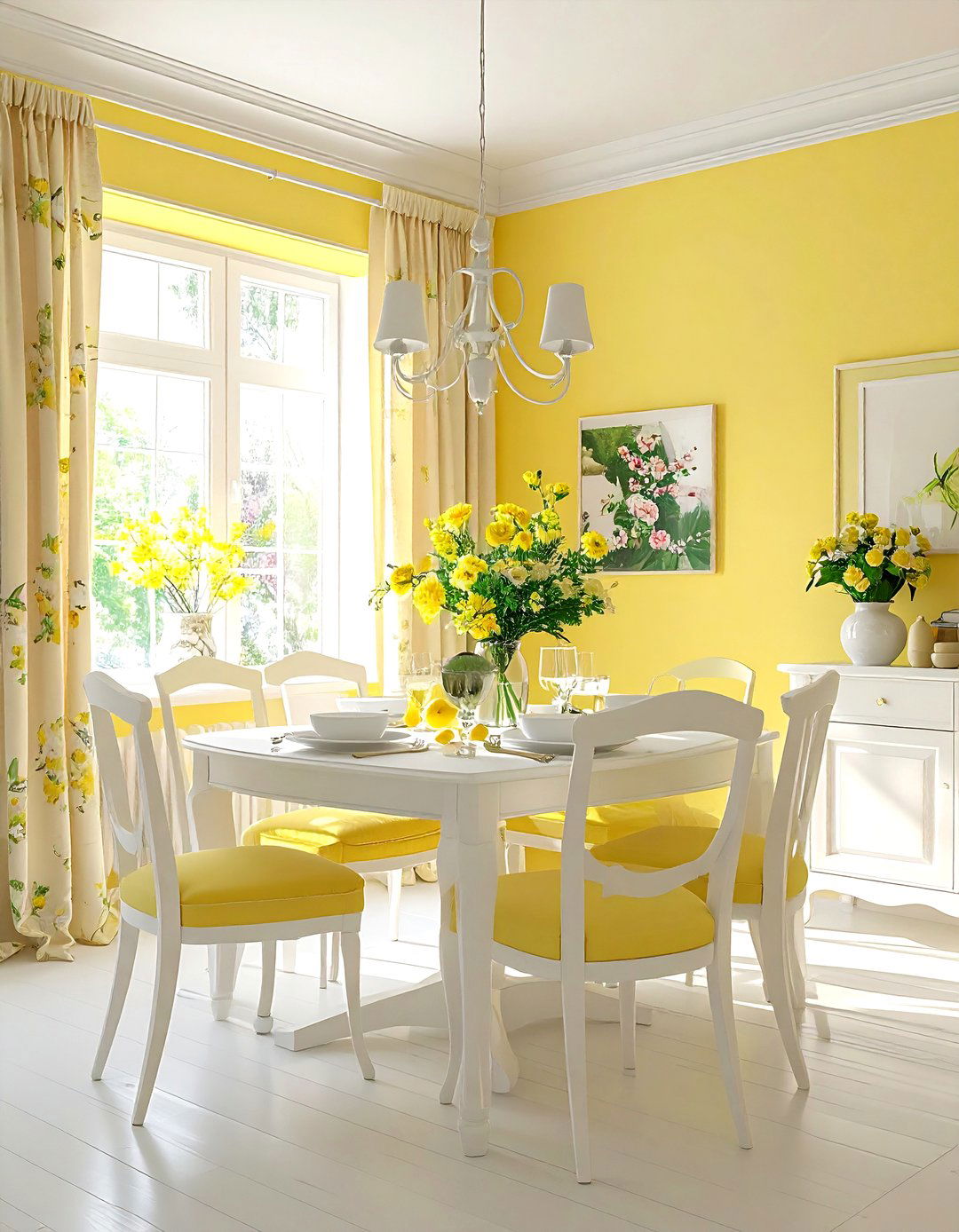 Pastel Yellow Dining Room - 30 bright yellow dining room ideas