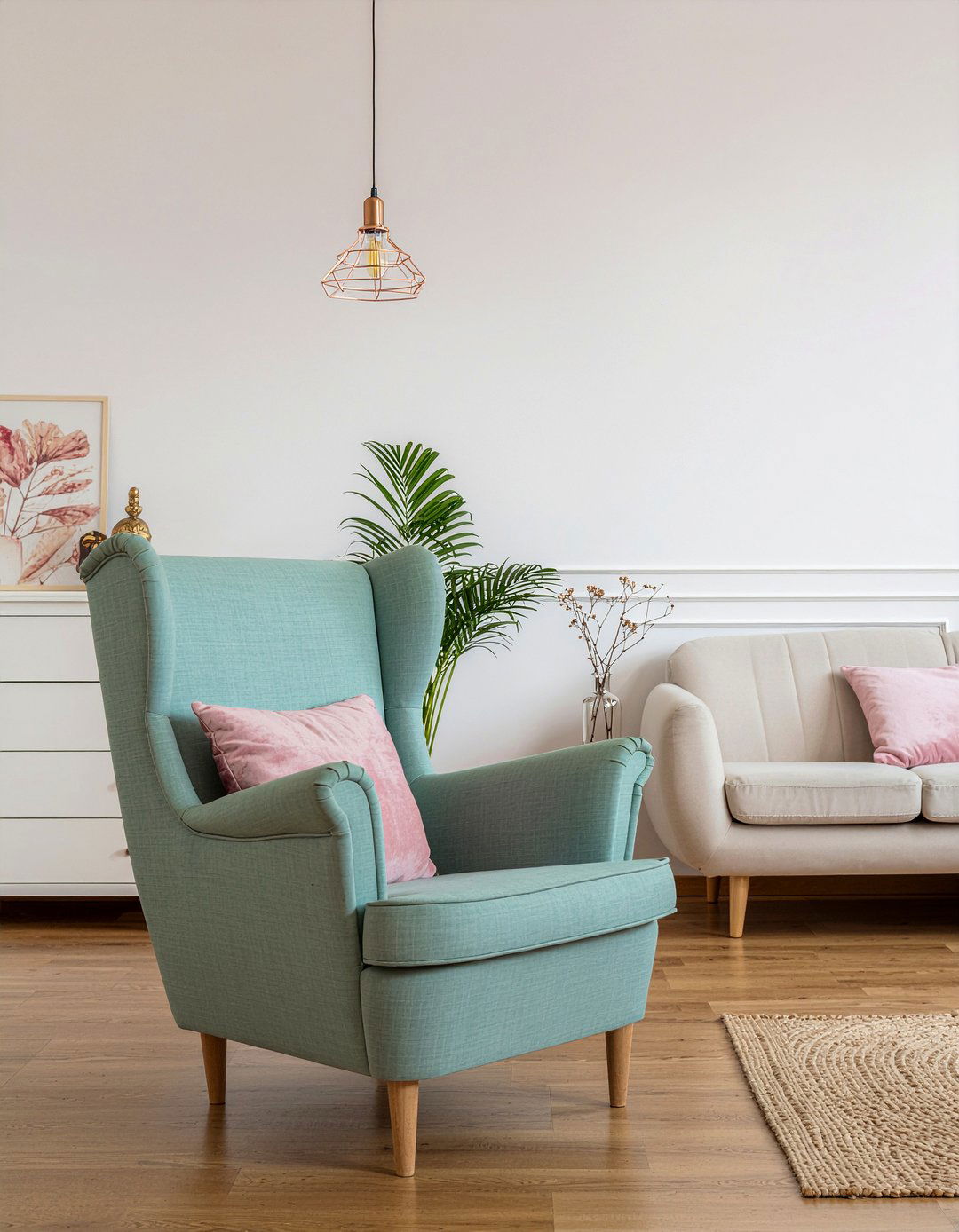 Pastel accent living room - 30 Korean living room ideas