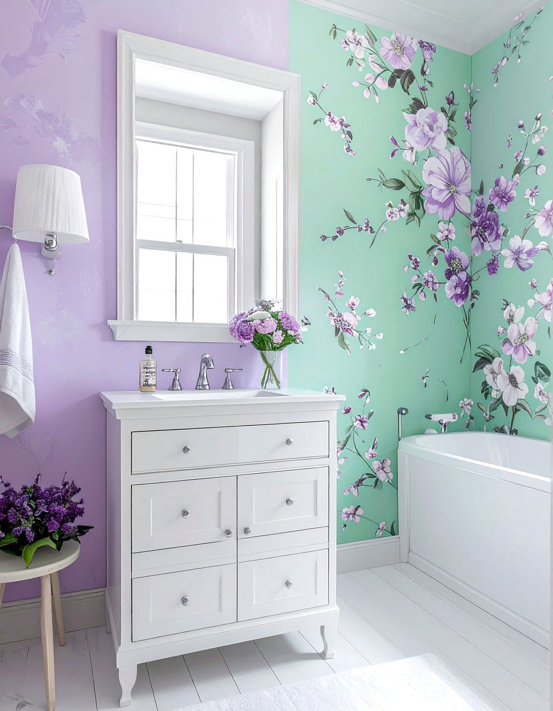 Pastel bathroom wallpaper - 30 bathroom wallpaper ideas