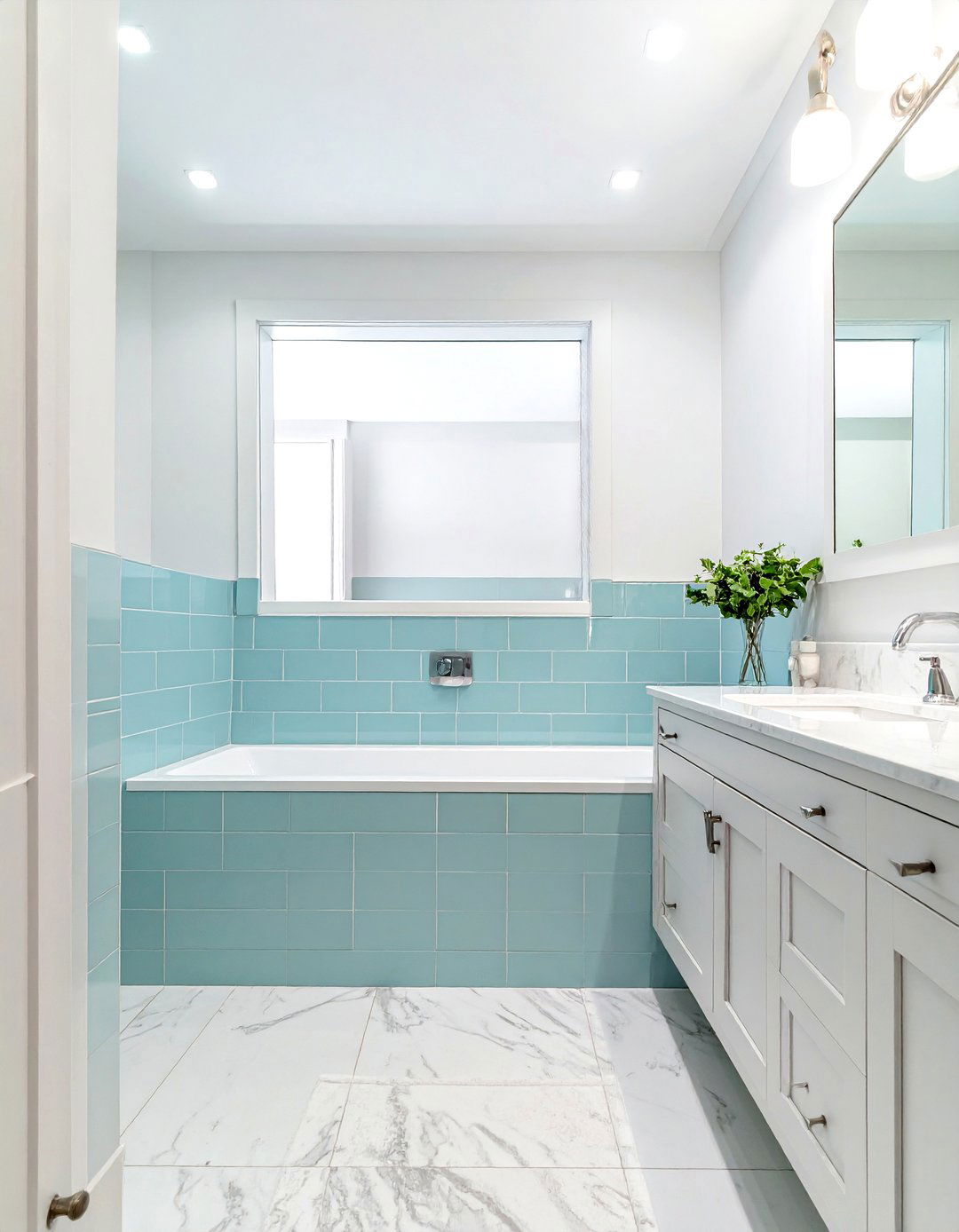 Pastel blue bathroom tile - 30 ceramic tile bathroom ideas