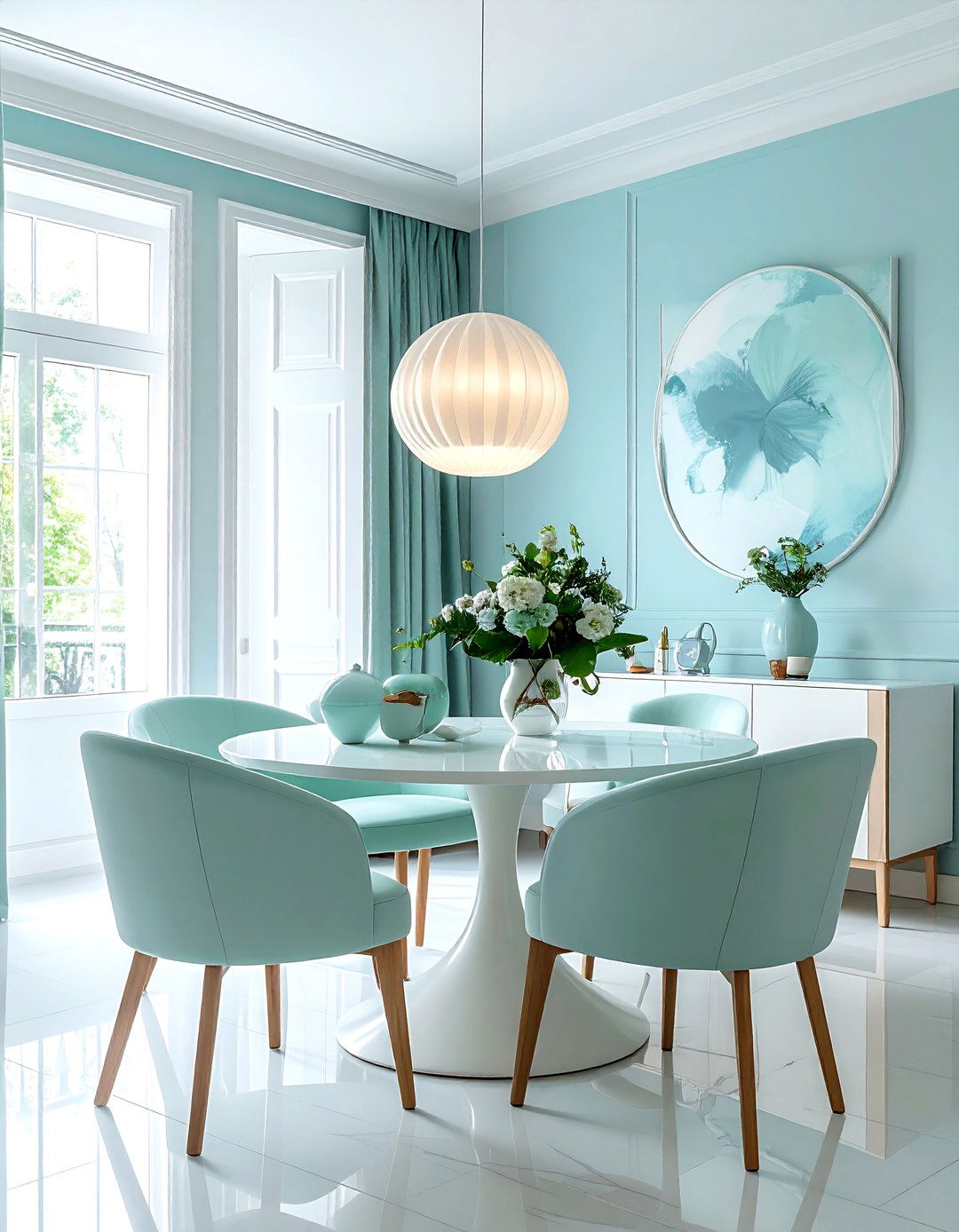 Pastel blue dining room - 30 blue dining room ideas