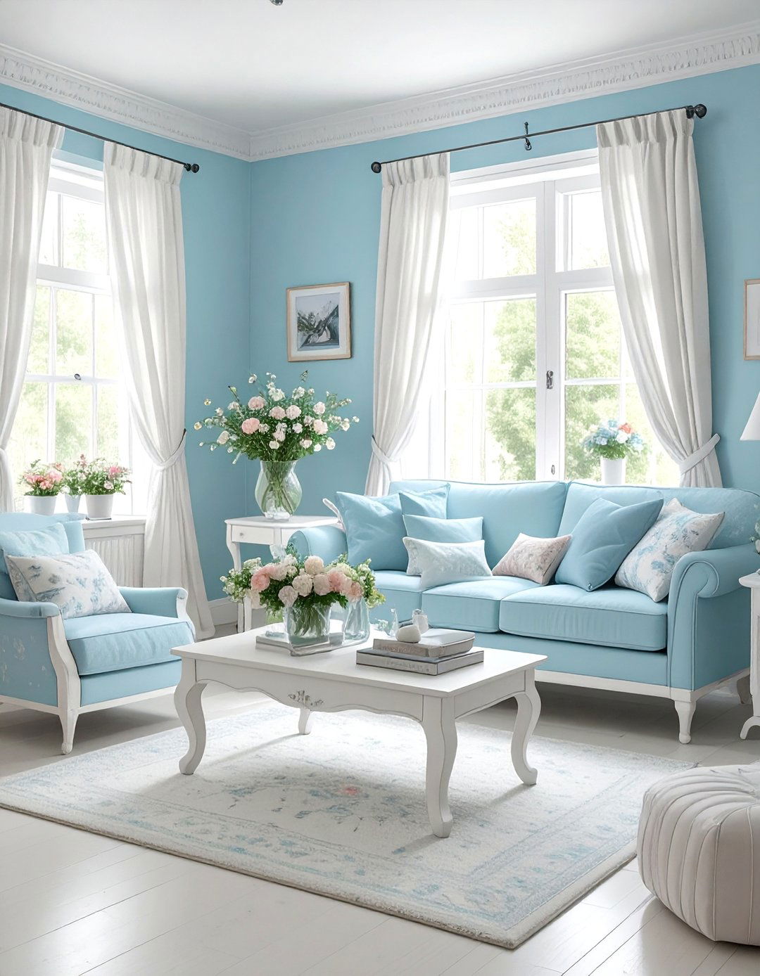 Pastel blue living room - 30 blue living room ideas