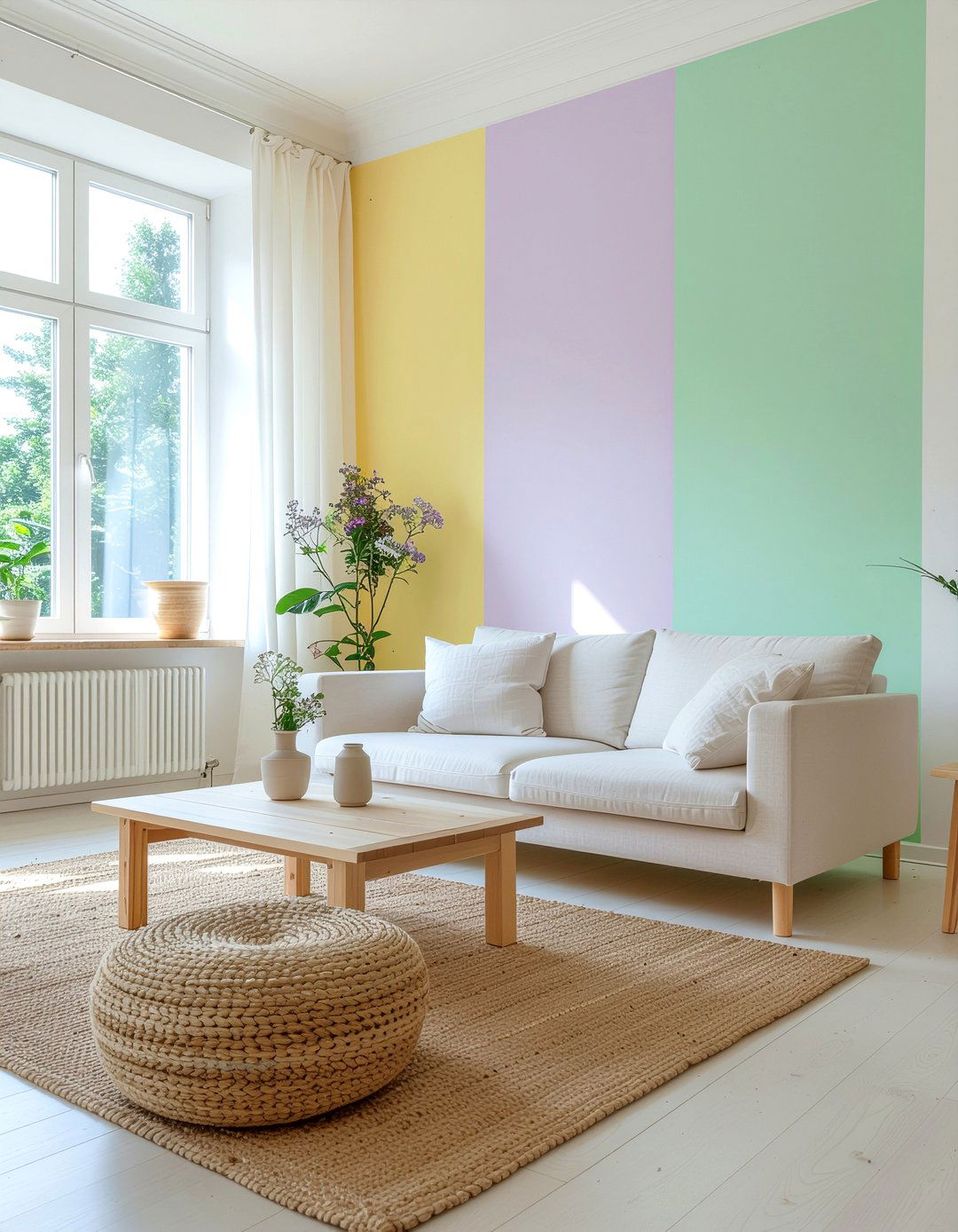 Pastel color blocking - 30 living room color blocking ideas