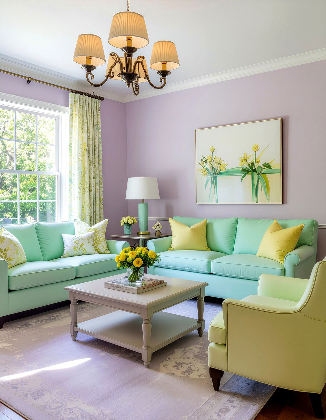 Pastel color living room - 30 cottage core living room ideas