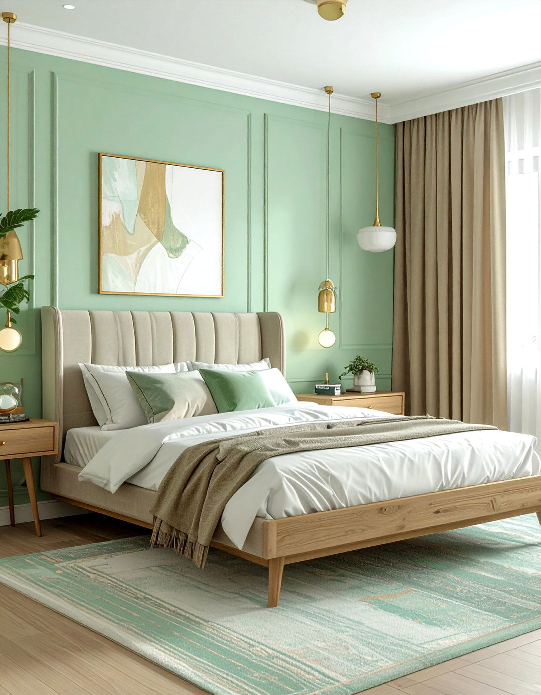 Pastel color palette bedroom - 30 mid-century glam bedroom ideas