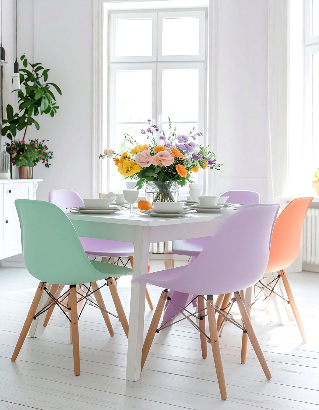 Pastel dining room set - 30 colorful dining room ideas