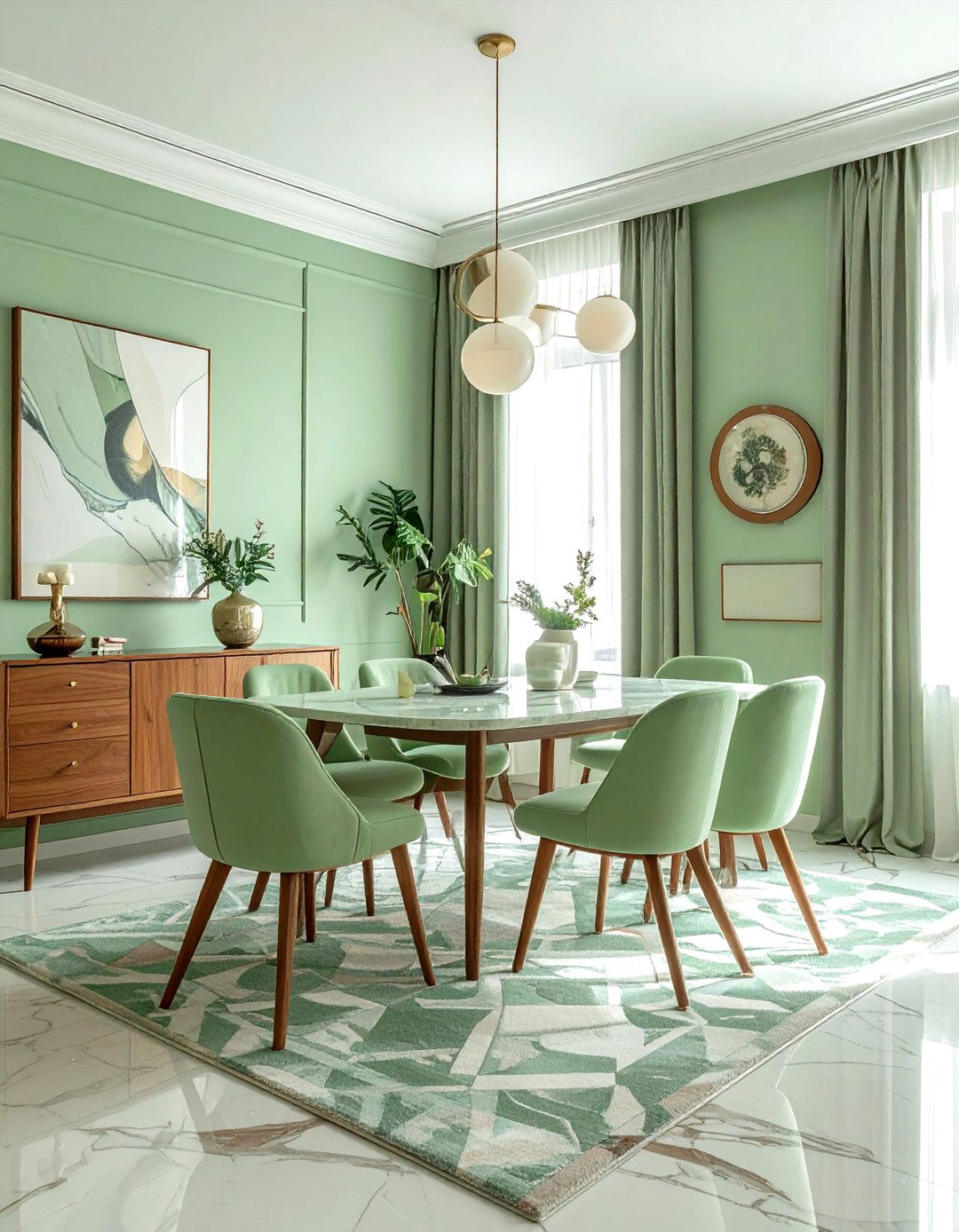Pastel green dining room - 30 cool green dining room ideas