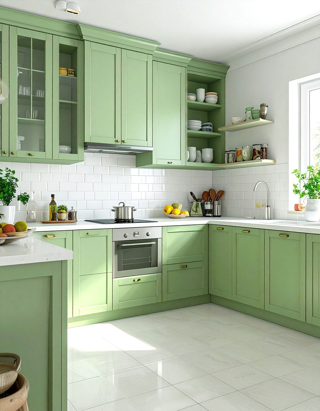Pastel green kitchen - 30 cool green kitchen ideas