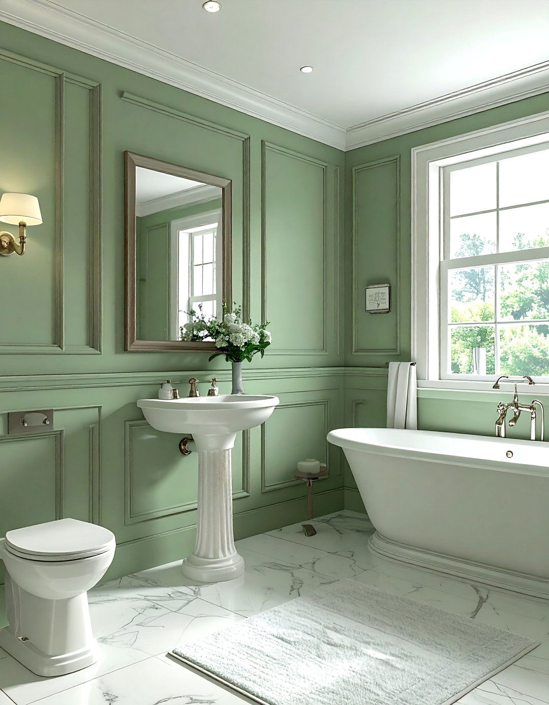 Pastel green wainscoting bathroom - 30 pastel bathroom ideas