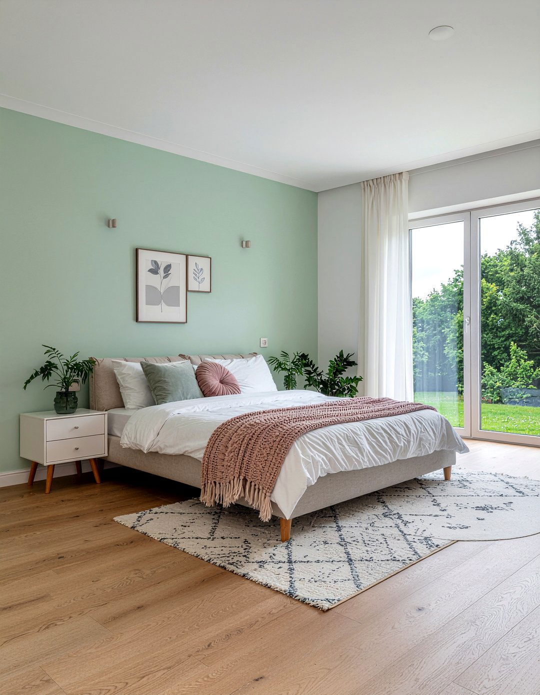 Pastel green walls - 30 bedroom green walls