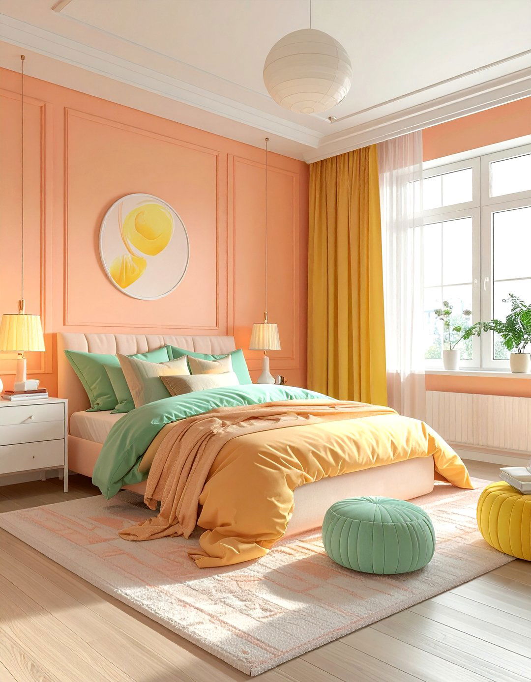 Pastel peach bedroom - 30 peach bedroom ideas
