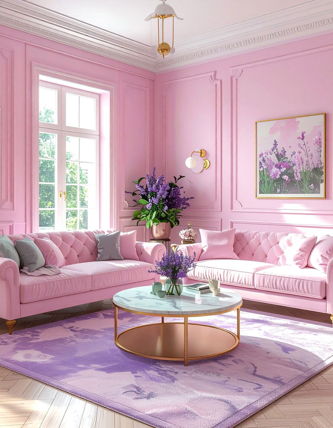 Pastel pink living room - 30 pink living room ideas