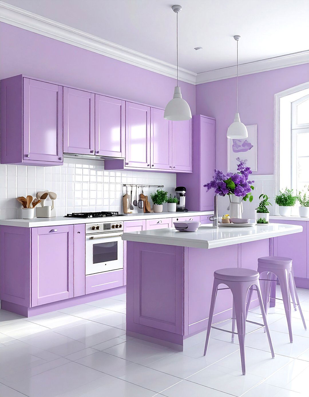 Pastel purple kitchen - 30 purple kitchen color schemes