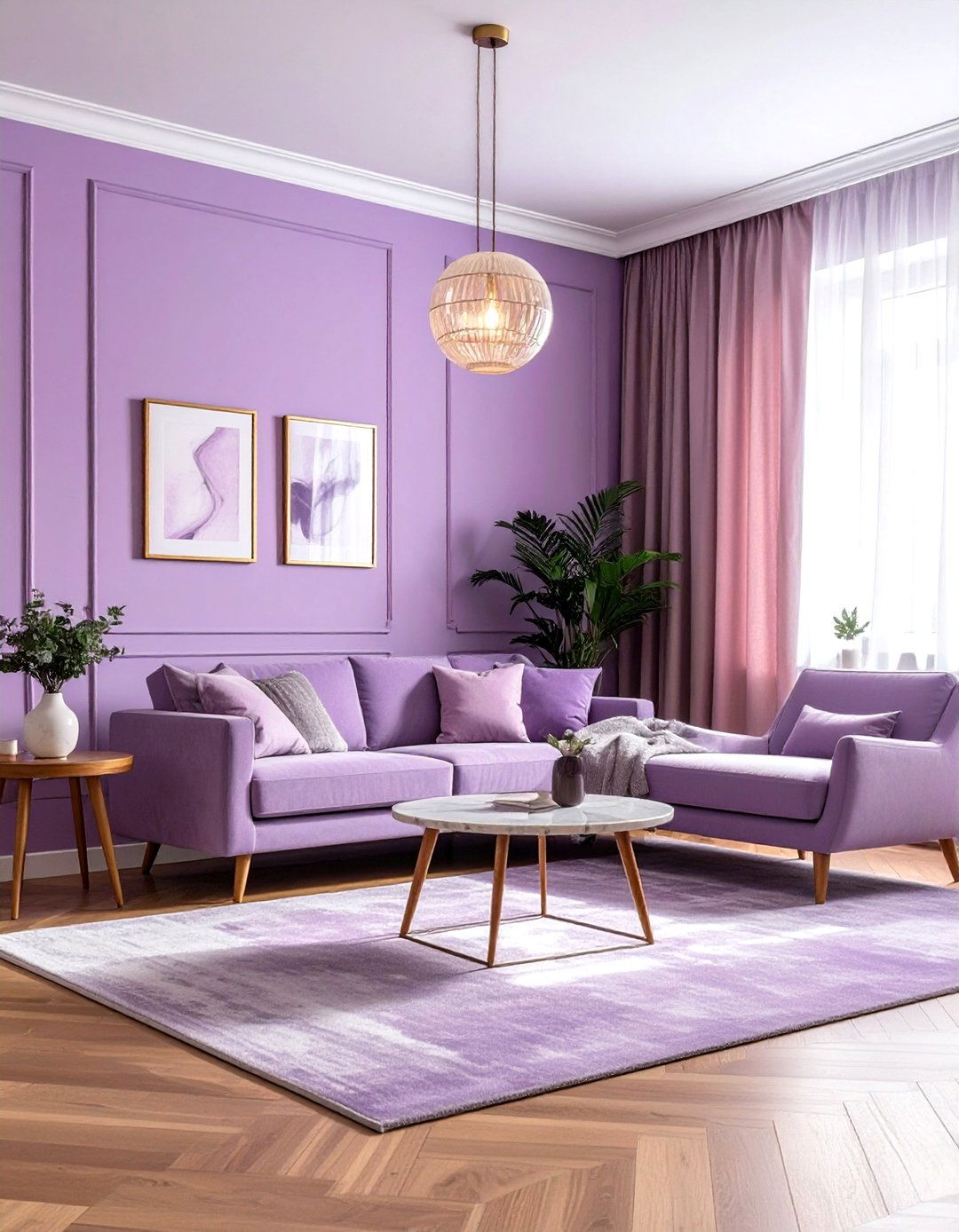 Pastel purple living room - 30 purple living room ideas