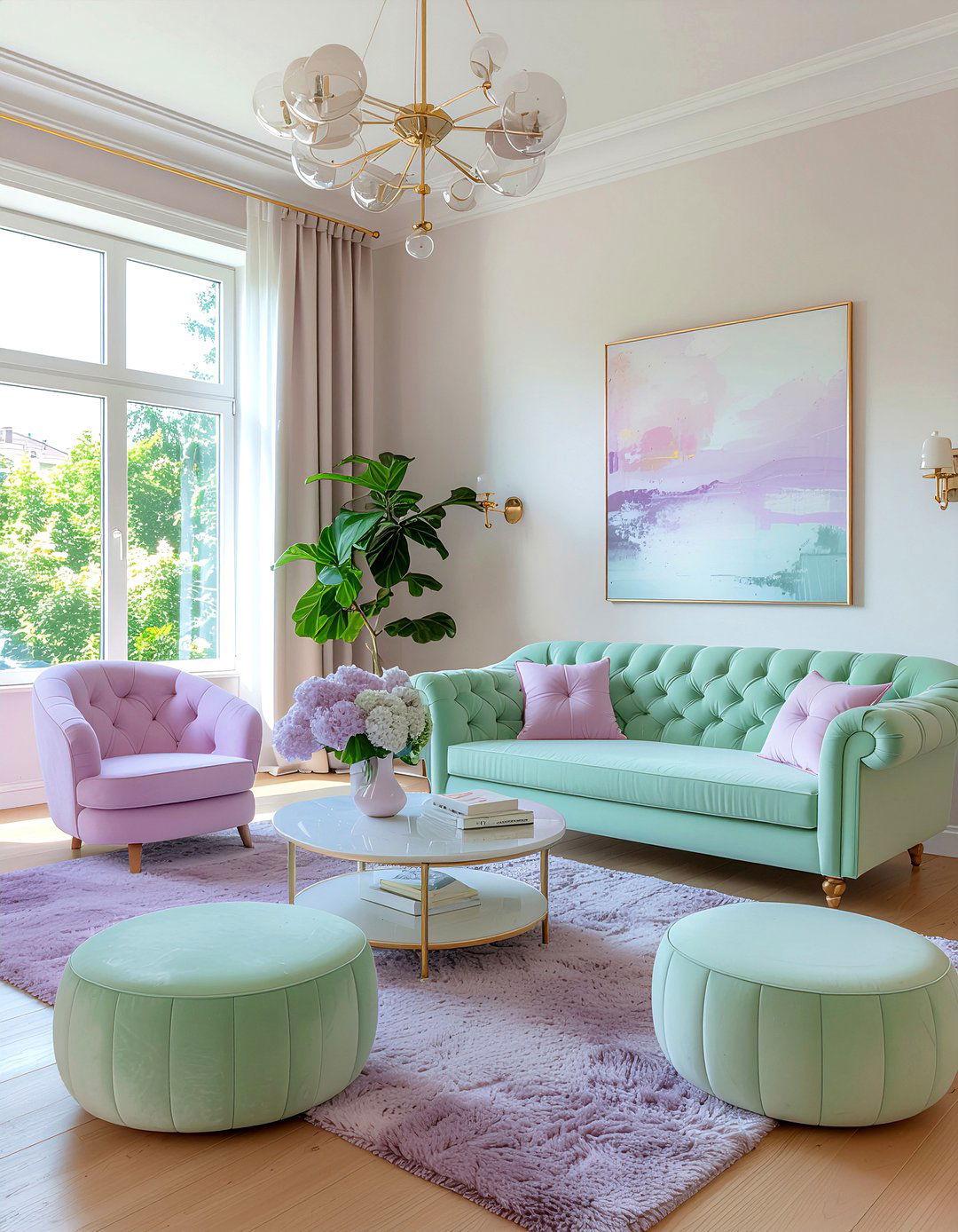 Pastel velvet furniture - 30 velvet living room ideas