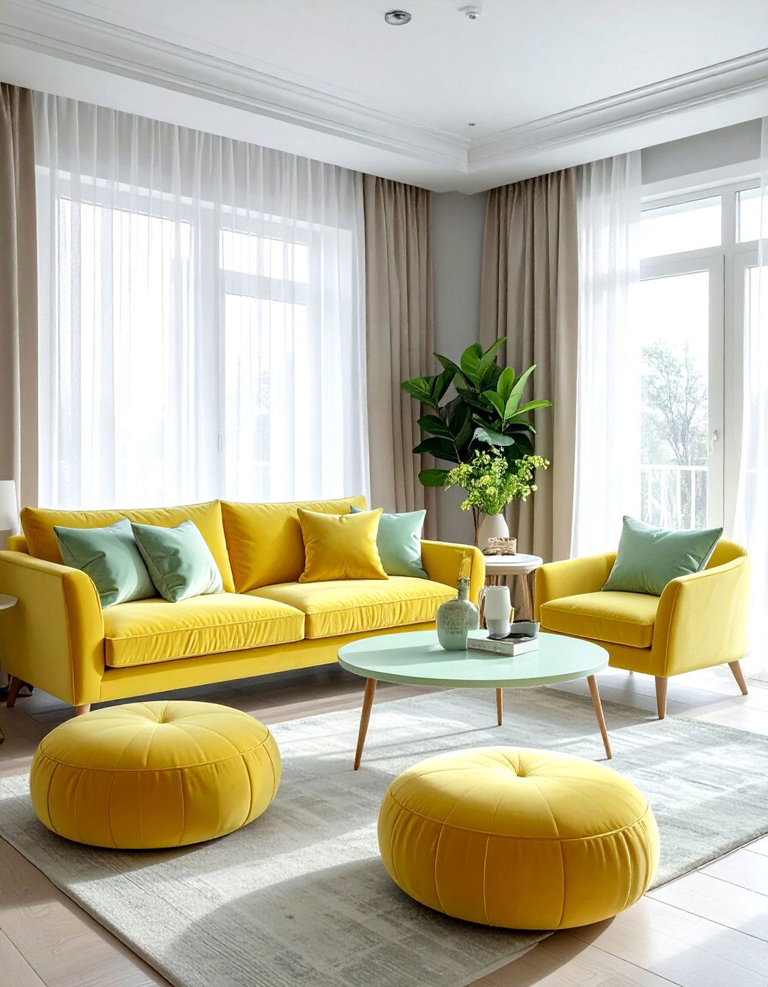 Pastel yellow living room decor - 30 yellow living room ideas