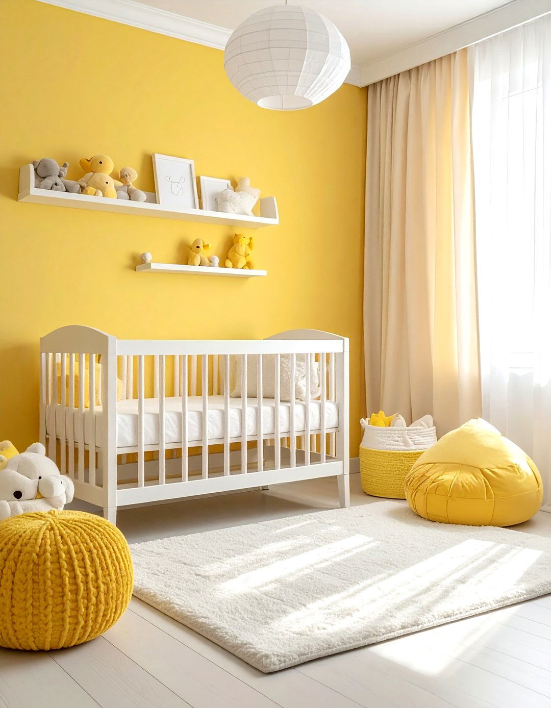 Pastel yellow nursery - 30 yellow and white bedroom ideas