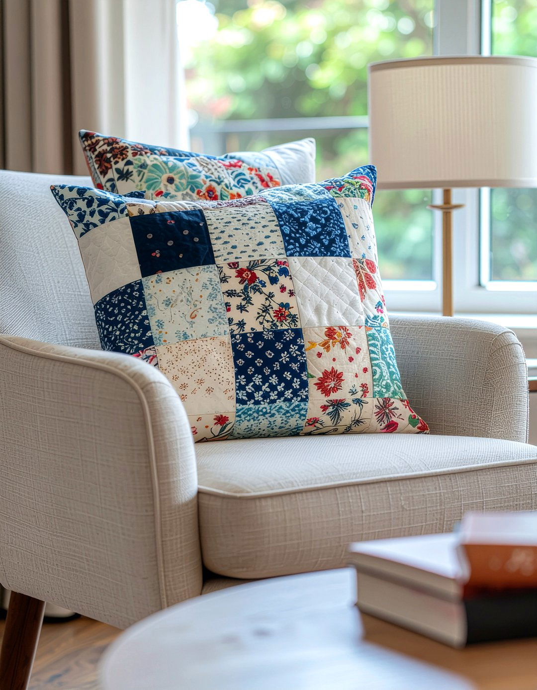 Patchwork Throw Pillow - 30 patchwork bedroom ideas